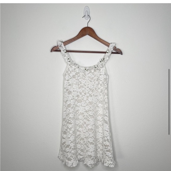 For Love & Lemons x Victoria’s Secret Lou Lace White Floral Slip Mini Dress - Picture 9 of 11